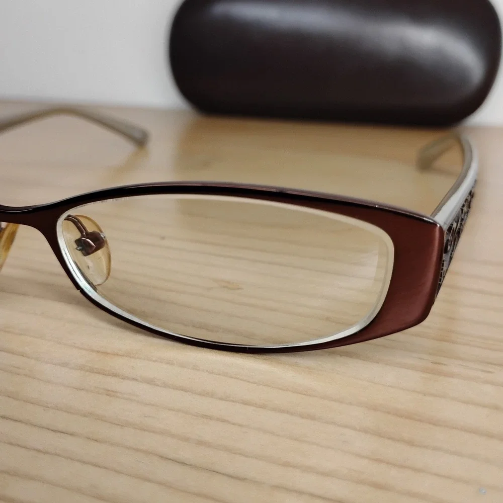 Chelsea Morgan‎ CM823 BR Eyeglasses Frames Brown Gray Rectangular 51-16-130